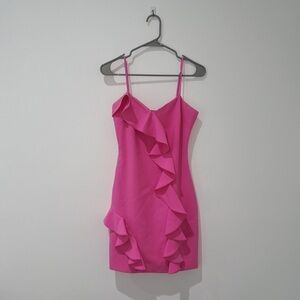 Likely pink mini ruffle dress